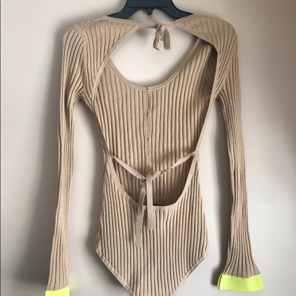 Prabal Gurung beige bodysuit